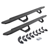 RB30 Running Boards with Mounting Brackets & 2 Pairs of Drops Steps Kit Protective Bedliner Coating 2007-2021 Toyota Tundra Go Rhino