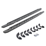 RB30 Slim Line Running Boards with Mounting Bracket Kit Textured Black 2007-2021 Toyota Tundra Crew Cab Go Rhino