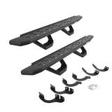 RB30 Running Boards with Mounting Brackets & 2 Pairs of Drops Steps Kit Textured Black 2014-2024 Toyota 4Runner Go Rhino