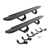 RB30 Running Boards with Mounting Brackets & 2 Pairs of Drops Steps Kit Protective Bedliner Coating 2014-2024 Toyota 4Runner Go Rhino