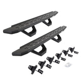 RB30 Running Boards with Mounting Brackets & 2 Pairs of Drops Steps Kit Textured Black For 2007-2018 Jeep Wrangler JK 4 Door Go Rhino
