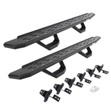 RB30 Running Boards with Mounting Brackets & 2 Pairs of Drops Stepst Kit Protective Bedliner Coating For 2018-2025 Jeep Wrangler JL Go Rhino