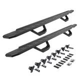 RB30 Running Boards with Mounting Brackets & 2 Pairs of Drops Steps Kit Protective Bedliner Coating 2020-2025 Jeep Gladiator Go Rhino