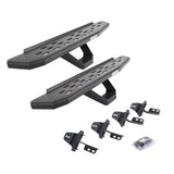 RB30 Running Boards with Mounting Brackets & 2 Pairs of Drops Steps Kit Textured Black For 2007-2018 Jeep Wrangler JK 2 Door Go Rhino