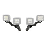XE Windshield Cowl Light Mount Two 3 Inch X 3 Inch Industry Standard Cube LED's Textured Black 2018-2026 Jeep Wrangler JL 2020-2025 Jeep Gladiator Go Rhino