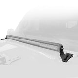 XE Hood Hinge Light Mount For a 30 Inch Single Row LED Bar Textured Black 2018-2026 Jeep Wrangler JL 2020-2025 Jeep Gladiator Go Rhino