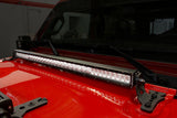 XE Hood Hinge Light Mount For a 30 Inch Single Row LED Bar Textured Black 2018-2026 Jeep Wrangler JL 2020-2025 Jeep Gladiator Go Rhino