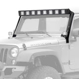 WLF Windshield Light Mount Frame Compatible with Rigid D-Series Dually Textured Black For 2007-2018 Jeep Wrangler JK Go Rhino