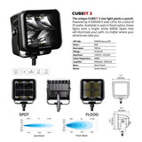 Go Rhino Blackout Series Lights Pair of 2x2 Cube LED Flood Light Kit Black Go Rhino