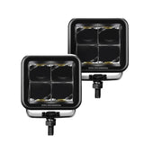 Go Rhino Blackout Series Lights Pair of 2x2 Cube LED Spot Light Kit Black Go Rhino