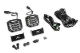 Go Rhino Bright Series Lights Pair of 4x3 Sideline Cube LED Flood Light Kit Black Go Rhino
