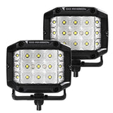 Go Rhino Bright Series Lights Pair of 4x3 Sideline Cube LED Flood Light Kit Black Go Rhino