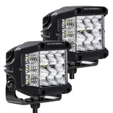 Go Rhino Bright Series Lights Pair of 4x3 Sideline Cube LED Flood Light Kit Black Go Rhino