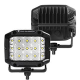 Go Rhino Bright Series Lights Pair of 4x3 Sideline Cube LED Flood Light Kit Black Go Rhino