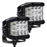Go Rhino Bright Series Lights Pair of 4x3 Sideline Cube LED Spot Light Kit Black Go Rhino