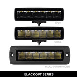 Go Rhino Blackout Series Lights Pair of Sixline LED Flood Light Kit Black Go Rhino