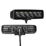 Go Rhino Blackout Series Lights Pair of Sixline LED Flood Light Kit Black Go Rhino