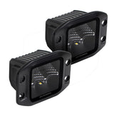 Go Rhino Blackout Series Lights Pair of 3x3 Cube LED Flood Light Kit Flush Mount Black Go Rhino