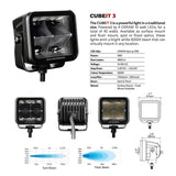Go Rhino Blackout Series Lights Pair of 3x3 Cube LED Flood Light Kit Black Go Rhino