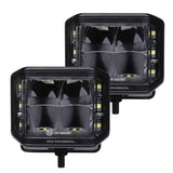 Go Rhino Blackout Series Lights Pair of 4x3 Cube LED Sideline Spot Light Kit Black Go Rhino