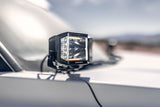 Go Rhino Blackout Combo Series Lights Pair of 4x3 Cube Sideline LEDSpot Lights W/ Amber Black Go Rhino