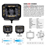 Go Rhino Blackout Combo Series Lights Pair of 4x3 Cube Sideline LEDSpot Lights W/ Amber Black Go Rhino