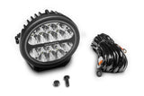 Go Rhino Blackout Series Lights 7 Inch Round LED Driving Light With Daytime Running Lights Black Go Rhino