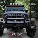Go Rhino Blackout Series Lights 7 Inch Round LED Spot Light Beam With Daytime Running Light Black Go Rhino