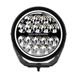 Go Rhino Blackout Series Lights 7 Inch Round LED Spot Light Beam With Daytime Running Light Black Go Rhino