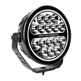 Go Rhino Blackout Series Lights 7 Inch Round LED Spot Light Beam With Daytime Running Light Black Go Rhino