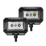 Go Rhino Bright Series Lights Pair of 3x2 Rectangle LED Flood Light Kit Black Go Rhino