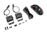 Go Rhino Bright Series Lights Pair of 3x2 Rectangle LED Spot Light Kit Black Go Rhino