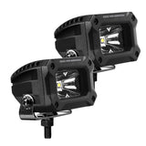Go Rhino Bright Series Lights Pair of 3x2 Rectangle LED Spot Light Kit Black Go Rhino