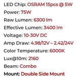Go Rhino Blackout Combo Series Lights 20.5 Inch Single Row LED Light Bar With Amber Lighting Black Go Rhino