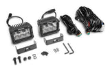 Go Rhino Bright Series Lights Pair of 4x3 Rectangle LED Flood Light Kit Black Go Rhino
