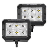 Go Rhino Bright Series Lights Pair of 4x3 Rectangle LED Flood Light Kit Black Go Rhino