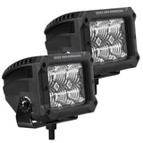 Go Rhino Bright Series Lights Pair of 4x3 Rectangle LED Flood Light Kit Black Go Rhino