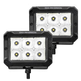 Go Rhino Bright Series Lights Pair of 4x3 Rectangle LED Spot Light Kit Black Go Rhino