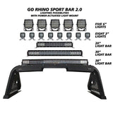 Sport Bar 2.0 with Power Actuated Retractable Light Mount Textured Black 2019-2026 Ram 1500 2020-2026 Silverado/Sierra 2500 HD Go Rhino