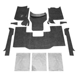 Jeep 76-95 Jeep Cj-7/Yj Front Kit 8Pc Floor Kit (Includes Heat Shields) Floor Liner Kit 8 pc. Front Kit Includes Heat Shields Charcoal BedRug