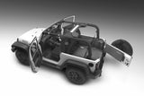 Jeep 07-10 Jeep JK 2Dr Front 3Pc Floor Kit (Includes Heat Shields) Floor Liner Kit 3 pc. 2 pc. Front 1 pc. Rear Replaces Factory Carpet Kit Charcoal BedRug