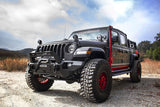 Dominator Xtreme D1 SideSteps With Mounting Bracket Kit Textured Black 2020-2025 Jeep Gladiator Go Rhino