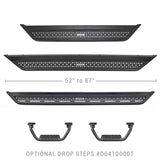 Dominator Xtreme D6 SideSteps Boards Only Textured Black 2021-2025 Ford Bronco Go Rhino