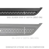 Dominator Xtreme DSS Side Steps with Rocker Panel Mounting Bracket Kit Textured Black For 2015-2025 Ford F-150 2017-2026 Ford F-250/F-350 Go Rhino