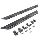 Dominator Xtreme DT Side Steps with Mounting Bracket Kit Textured Black 2020-2025 Jeep Gladiator Go Rhino