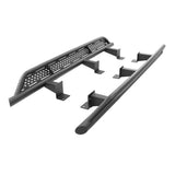 Frame Mounted Steel Rock Sliders Textured Black 07-18 Jeep Wrangler JK 4 Door Go Rhino