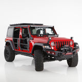 Frame Mounted Steel Rock Sliders Textured Black 18-Up Jeep Wrangler JL 4 Door Go Rhino