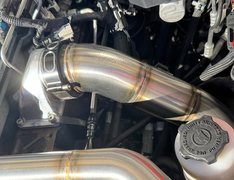 DPD 3.5 inch Driver Side Intercooler Pipe with Billet Intake Horn 2019-2024 Cummins