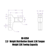 2.5 Inch Weight Distribution Shank 3.5K TW 32K Towing Gen Y Hitch