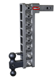 Mega Duty 2 Inch Shank 17.5 Inch Drop 1.5K TW 10K Hitch & GH-031 Dual-Ball & GH-032 Pintle Lock & GH-0100 Stabilizer Kit Gen Y Hitch